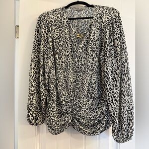 Absolutely Famous Black and White Animal Print Blouse